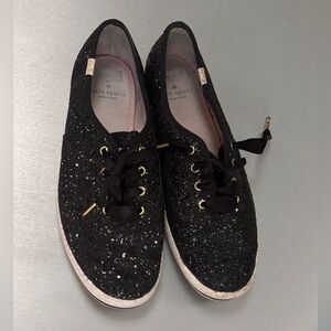 Kate Spade for Keds black glitter sneaker 8